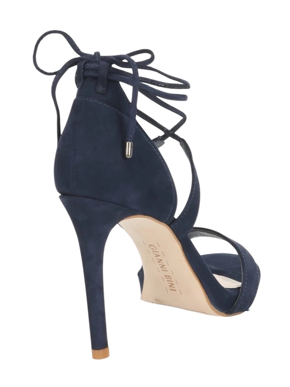 Gianni Bini Navy Suede Lace-Up Stiletto Sandal - Picture 2 of 10